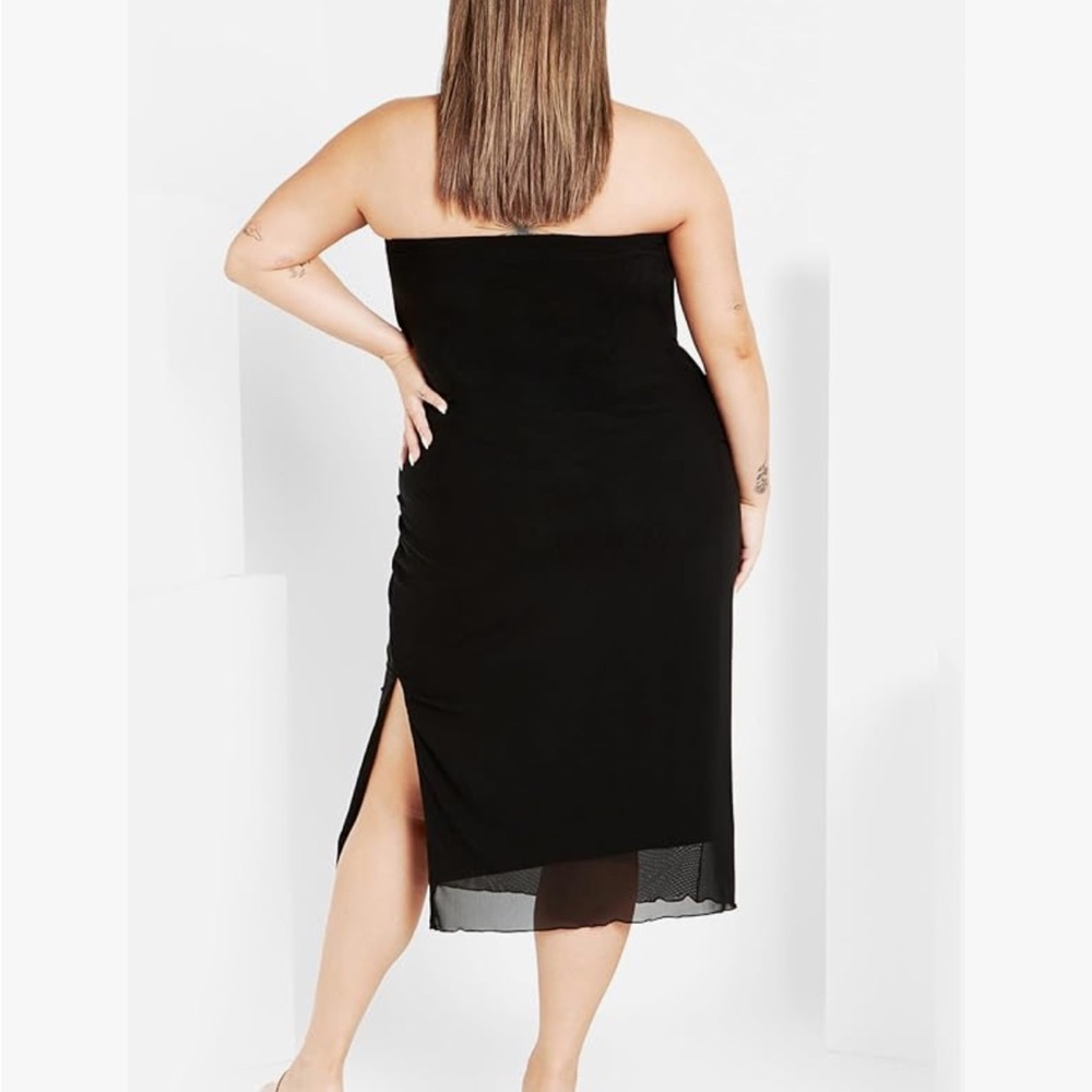 City Chic Black Strapless Midi - Picture 2 of 7